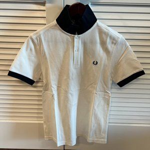 Fred Perry Short Sleeve Polo, Off-White + Navy